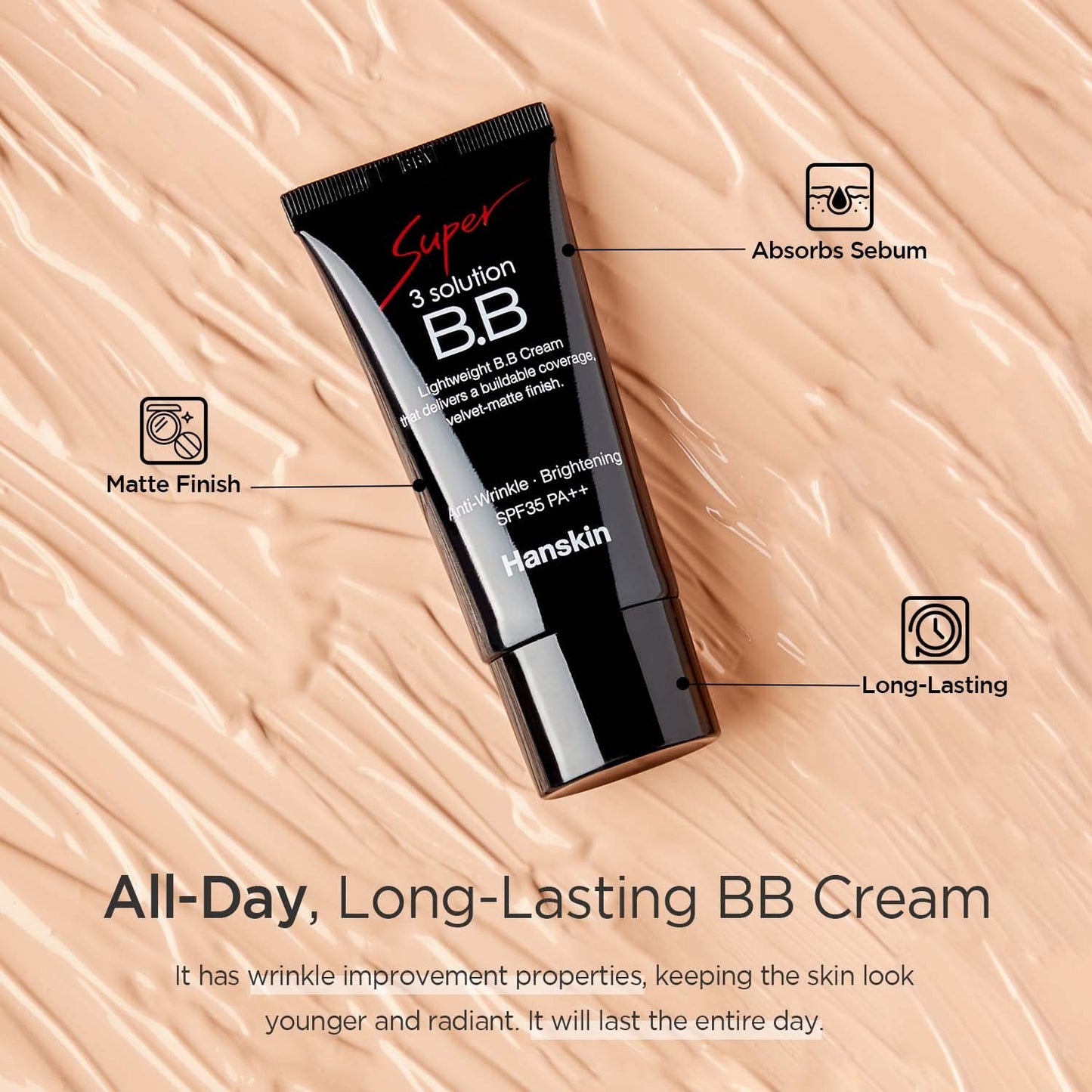 Hanskin Blendable BB Cream with spf 35pa++, Velvet Matte Finish, [30g / 1.05 Oz]