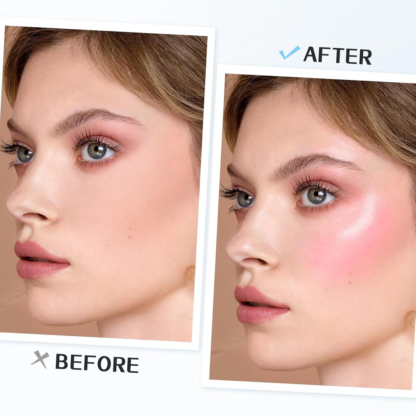 Boobeen Highlighter Makeup Stick, Cream Highlighter & Blush Stick, Face Contouring Illuminator, Natural Translucent Light Moisturizer Dewy Finish