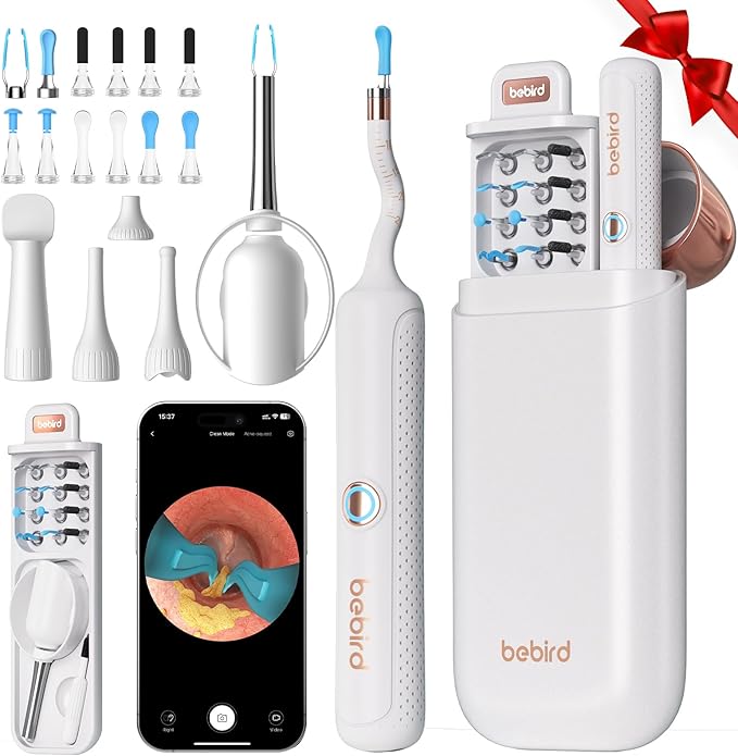 Bebird Earsight Plus R37R Ear Cleaning Camera Wax Removal Tool kit, FSA HSA Eligible Flexible Ear Scope Otoscope Camera Light, Visual Ear Picker Wireless Earwax Remover Tweezers for Adults & Kids