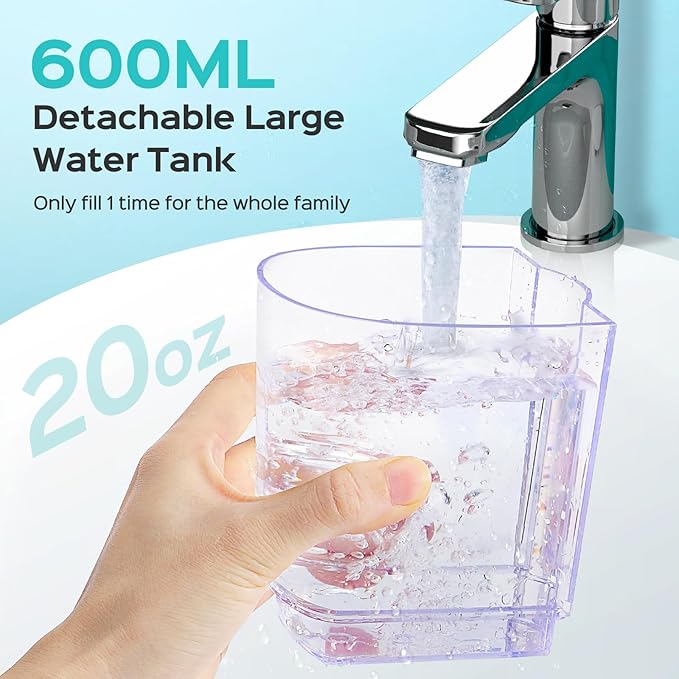 COSLUS E2 Advanced Water Flosser for Teeth: 2 Modes & 12 Pressure Settings Electric Dental Pick for Orthodontic, Braces, Sensitive Gums - Home Use, 5 Jet Tips for Multiple Users, Family, Black