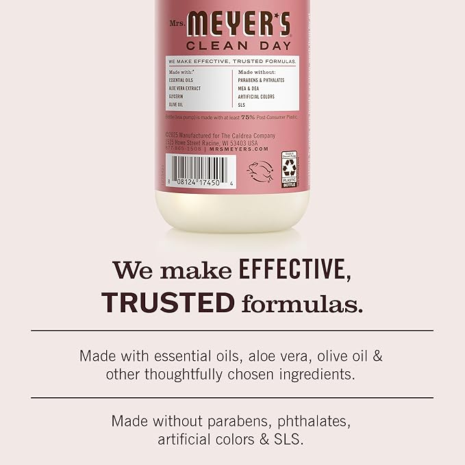 MRS. MEYER'S CLEAN DAY Hand Soap, Rosemary Scent, 12.5 Fl Oz Bottle