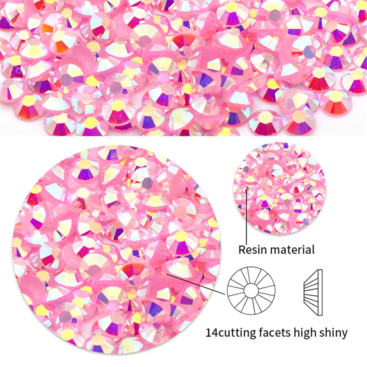 2250 Pcs SS16 4mm AB Flatback Rhinestones for Nails Art Crafts Glitter Round Shine Gems Crystals DIY Clothes Shoes （Light Blue AB）