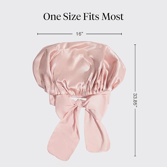 Kitsch XL Satin Bonnet for Sleeping - Softer Than Silk Bonnet For Sleeping Women - Secure Fit, Adjustable, Night Cap For Curly & Textured Hair - Prevents Breakage, Tangles & Thinning - Blush
