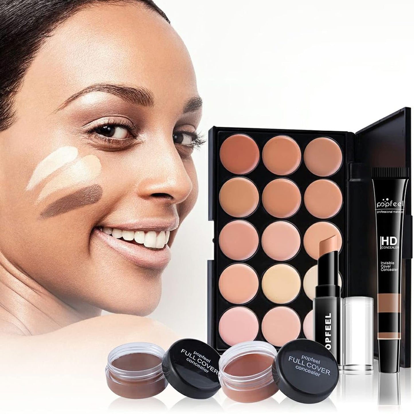 All-in-one Makeup Set Holiday Gift | Full Makeup Kit for Women Essential Starter Bundle Include Eyeshadow Palette Lipstick Blush Cream Concealer Face Powder Eyeliner Mascara Lipgloss Brush