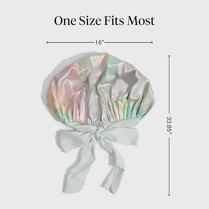 Kitsch XL Satin Bonnet for Sleeping - Softer Than Silk Bonnet For Sleeping Women - Secure Fit, Adjustable, Night Cap For Curly & Textured Hair - Prevents Breakage, Tangles & Thinning - Aura