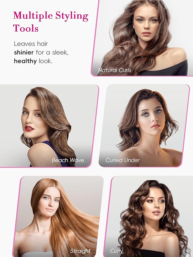 LANDOT Flat Iron Hair Straightener: Ceramic Ionic Straightener for Frizz-Free Shine - Adjustable Temp 250-450F & Auto Shut Off + Travel Pouch