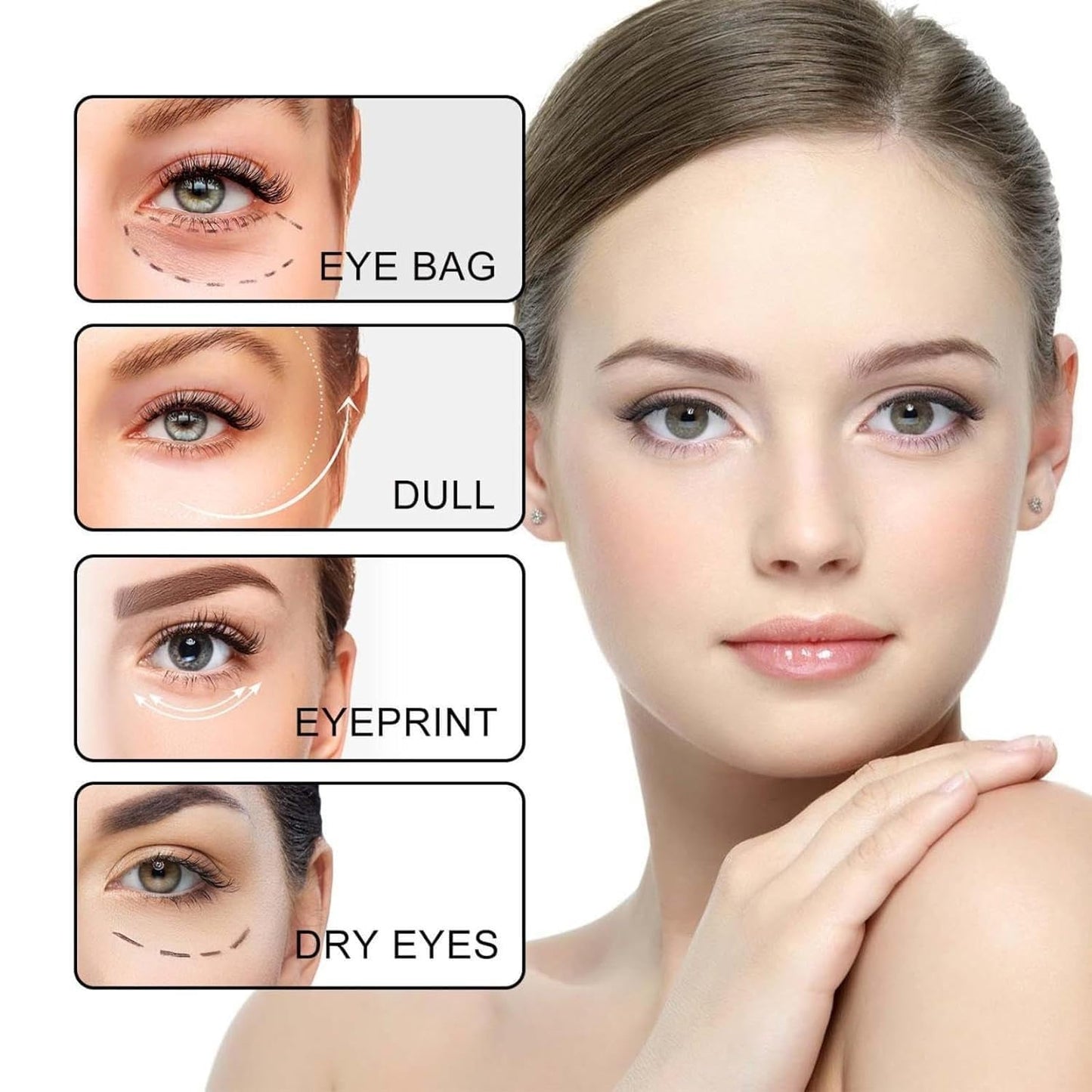 Time Eraser Oil, 2PCS Time Eraser Roller Ball Castor Oil, Time Eraser for Puffy Eye Bags Fine Lines Dark Circles Wrinkles with 360° Eye Roller Massage Ball