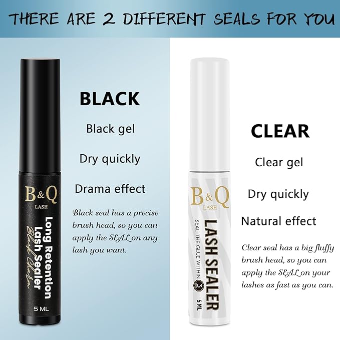 B&Q Lash Clusters Overnighter 10ML Lash Sealer for Cluster Lashes Clear Lash Extension Sealant Healthy Lash Sealant Longer Life Coating Lash Seal (Clear,10ml)