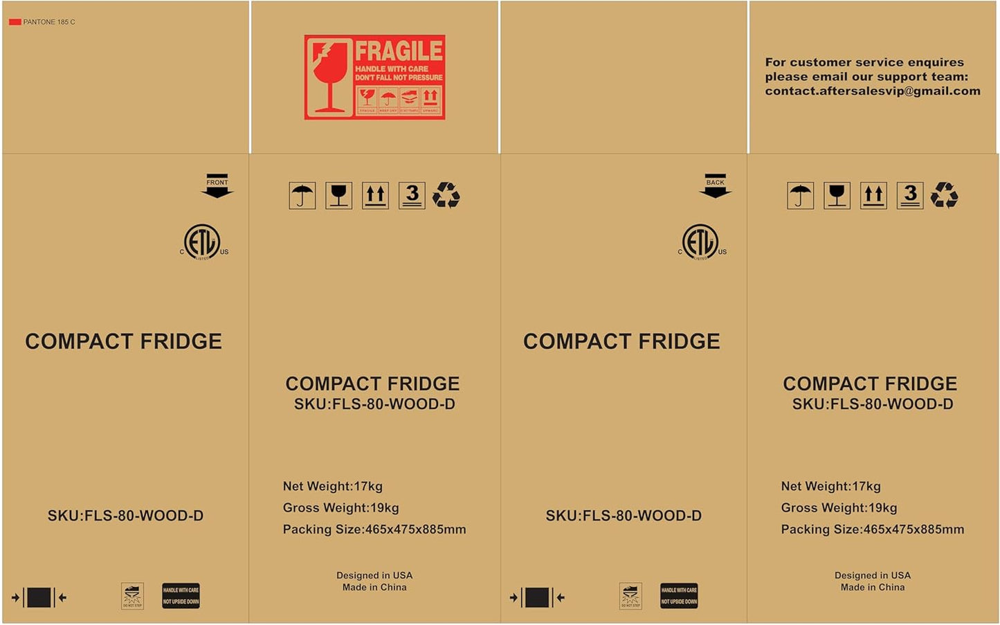 Mini Fridge with Freezer, 3.2 Cu. Ft. Small Fridges with Freezer, Refrigerators Adjustable Thermostat, Apartment Size Refrigerator with Freezers for Office, Apartment, Dorm, Kitchen, Wood