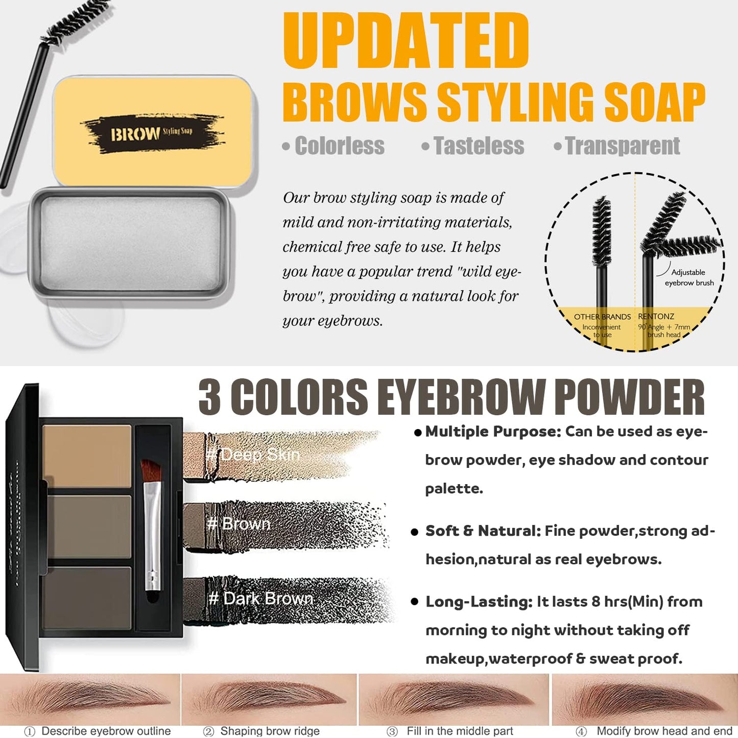 All in One Makeup Kit for Women,Includes Naked Eyeshadow,Liquid Foundation,Lipstick Set,Mascara,Makeup Brush,Makeup Sponge,Eyebrow Powder,Eyebrow Soap,Eyeliner Stamp,Primer,Contour Stick,Makeup Bag
