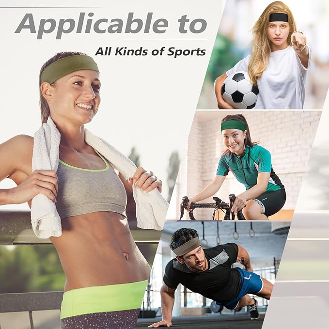 Headbands for Women, Stretchy Non Slip Soft Cotton Cloth Hair Bands for Sports, Workout, Yoga and Running, 7pcs