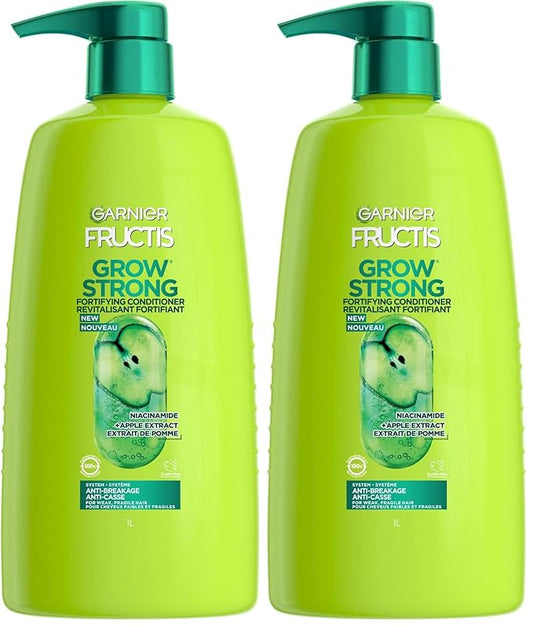 Garnier Fructis Grow Strong Conditioner, 33.8 Fl Oz, 1 Count (Packaging May Vary) (Pack of 2)