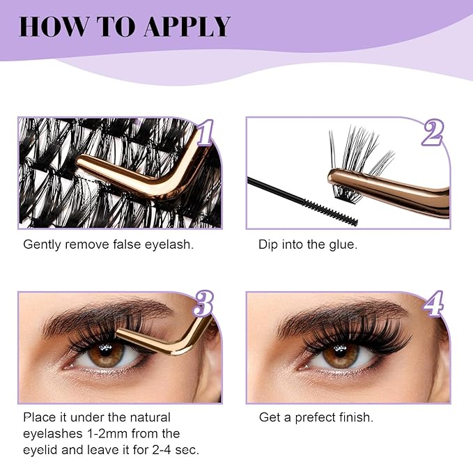 B&Qaugen Manga Lash Clusters DIY Individual Lashes 50D-D-9-16MIX 300 PCS False Eyelash Cluster Manga Cluster 30D 40D 50D D Curl Eyelash Extensions at Home (50D-D,9-16MIX)
