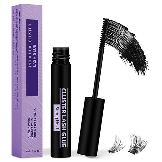 Lash Cluster Glue 10 ML Lash Bond Black Long Retention Eyelash Glue for Personal DIY Eyelash Extension Waterproof Bond Mild High Adhesive for Beginners (Black,10ml)