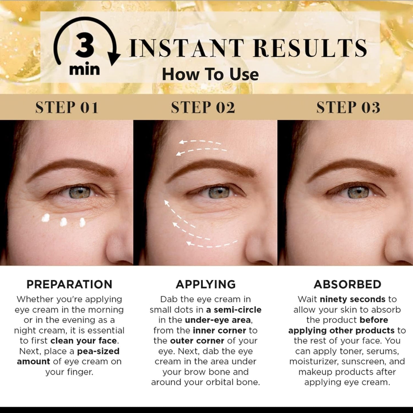 Temporary Eye Tightener Eye Cream, Instant Reduces Under-Eye Bags, Dark Circles&Puffiness, Anti Aging Fine Lines, Firm That Delicate Skin Under Your Eyes 0.5 oz