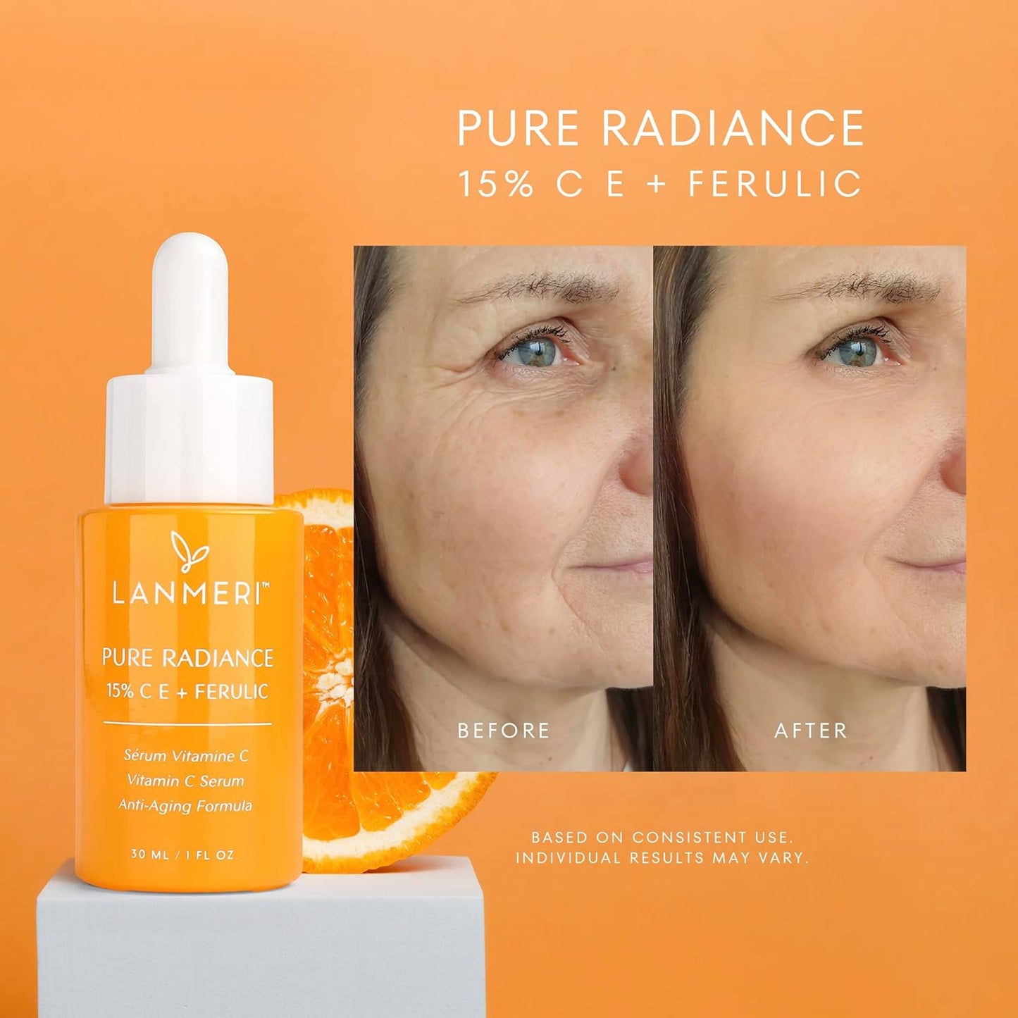 Vitamin C Face Serum 3pack- CE Ferulic Facial Serum with 15% Pure L-Ascorbic Acid, Ferulic Acid, Vitamin E, & Hyaluronic Acid - Anti Aging, Anti Wrinkle Skin Brightening Dark Spot Corrector