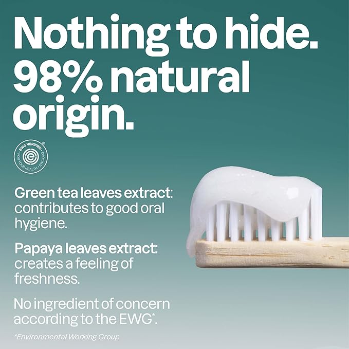 Attitude Fluoride-Free Fresh Breath Toothpaste, Peppermint Flavor, Vegan & Cruelty-Free, Sugar-Free, Plant & Mineral-Based Ingredients, Clean Oral Care, 4.2 Oz