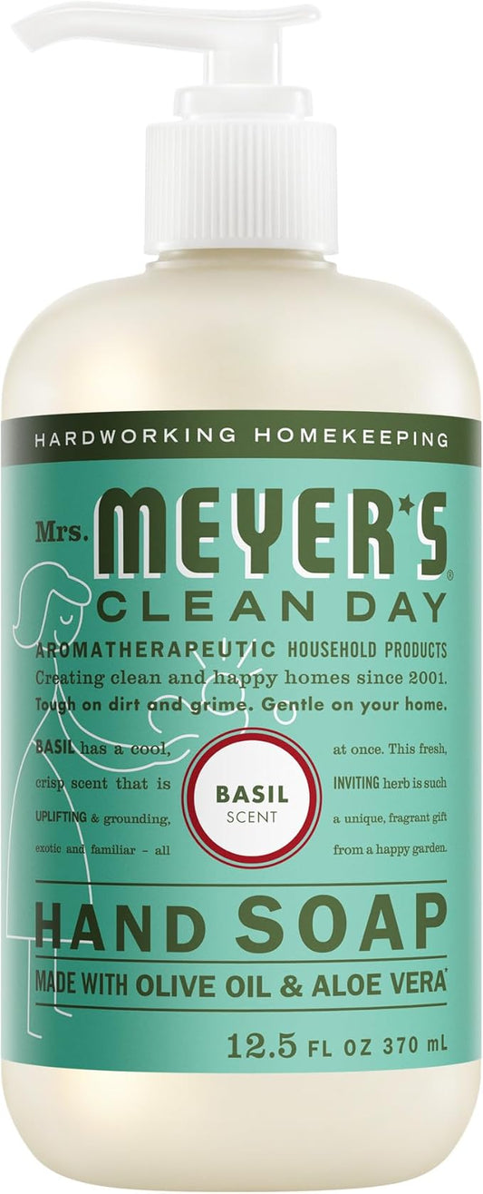 MRS. MEYER'S CLEAN DAY Hand Soap, Basil Scent, 12.5 Fl Oz Bottle