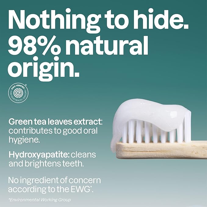 ATTITUDE Fluoride-Free Whitening Toothpaste, Peppermint Flavor, Vegan & Cruelty-Free, Sugar-Free, Plant & Mineral-Based Ingredients, Clean Oral Care, 4.2 Oz