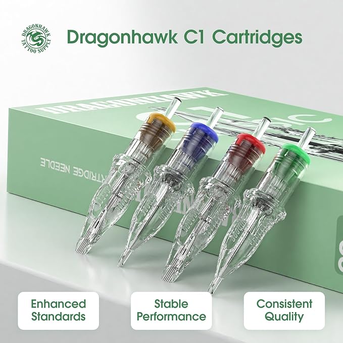 Dragonhawk Extreme Tattoo Cartridges Disposable Needles Standard 18 Round Liner 1218RL