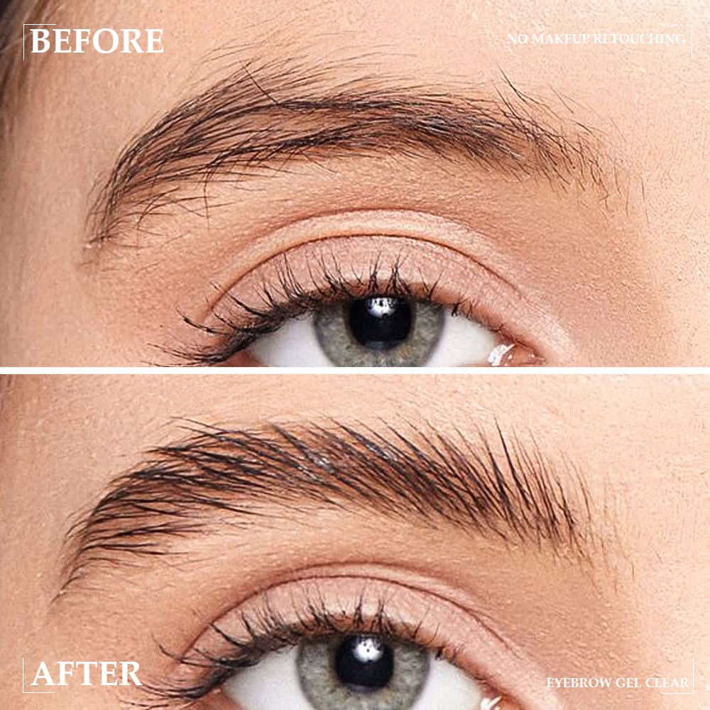 BINGBRUSH Tinted Thickening EYE Brow Glue Mascara,Brow Fast Sculpt,Waterproof, Transfer-proof, Brush to Fill in Eyebrows and Cover Gray Hairs - Cruelty Free - Light Medium Brown (2Pcs 09 transparent)