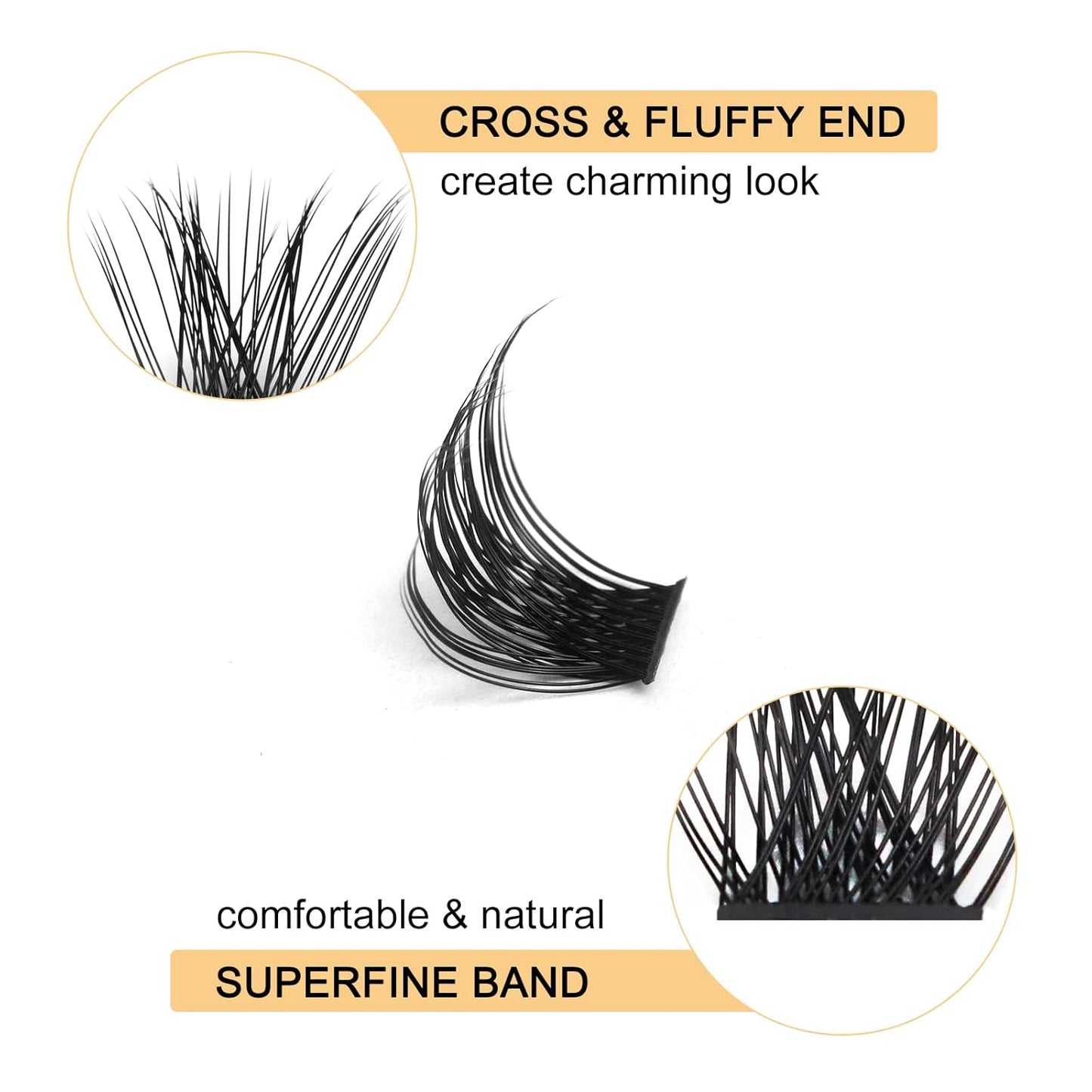QUEWEL Cluster Lashes 72 Pcs Wide Stem Individual Lashes C/D Curl 8-18mm Length DIY Eyelash Extension False Eyelashes Natural&Mega Styles Soft for Personal Makeup Use at Home (Mega-C-18)