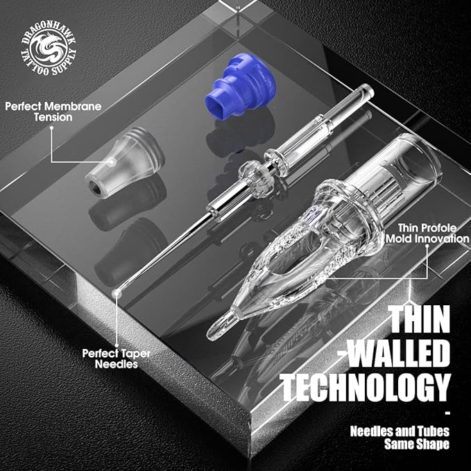 Dragonhawk 20Pcs Extreme Cartridges Disposable Tattoo Needle Standard 11 Curved Magnum(11RM)