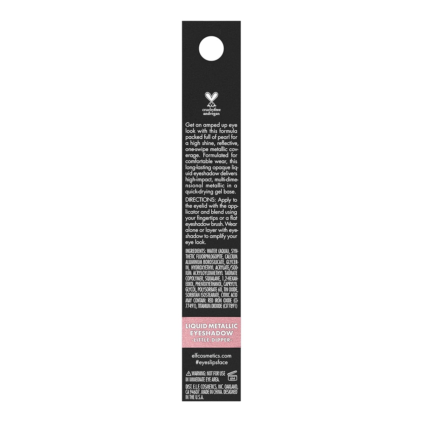 e.l.f. Liquid Metallic Eyeshadow, Gel Formula, High-Impact Multi-Dimensional Finish, One-Swipe Coverage, Little Dipper, 0.1 Fl Oz (3mL)