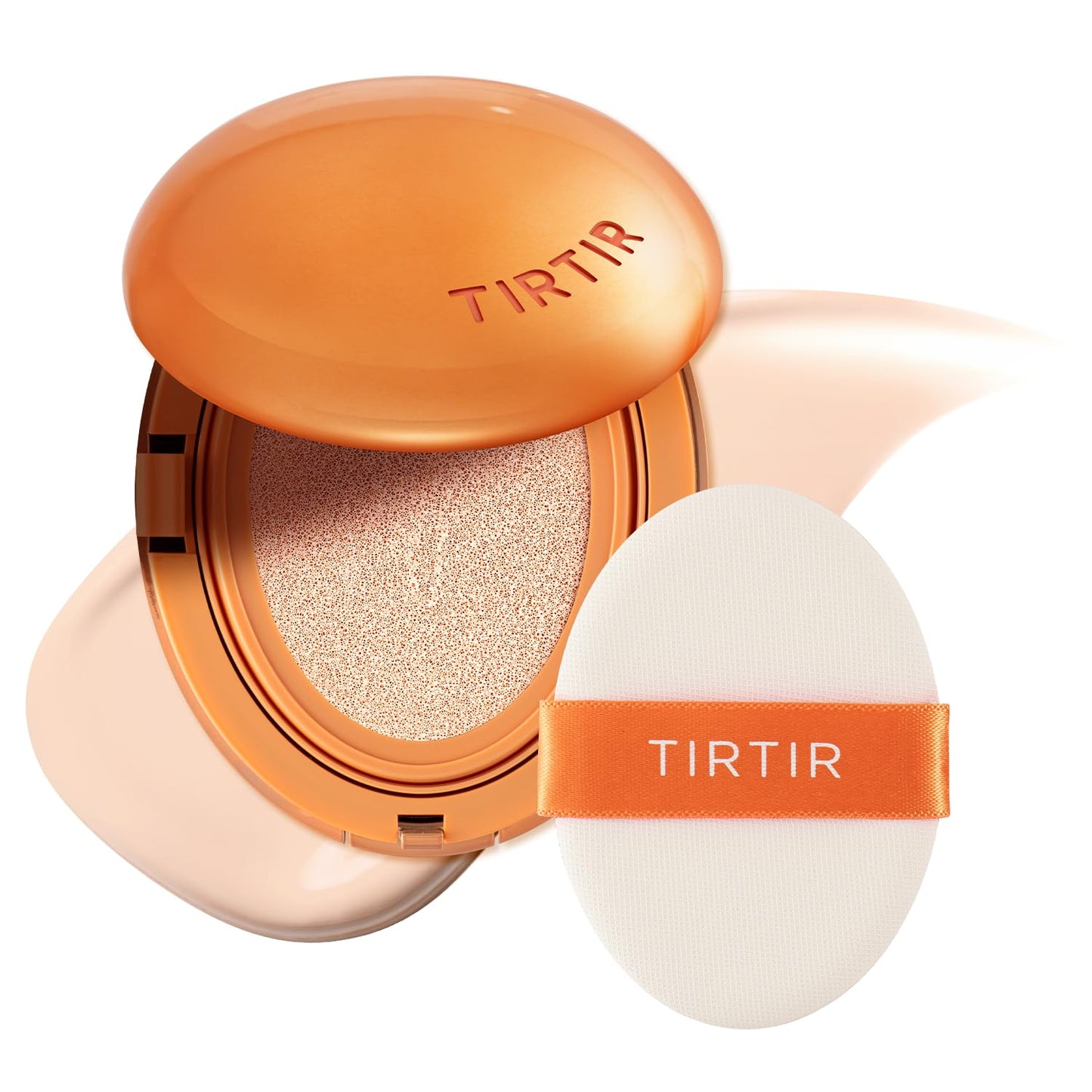 TIRTIR Mask Fit Ai Filter Cushion Foundation | AI-Like Semi-Matte Finish - Up to 72-Hour Medium to Full Coverage Korean BB Cushion Make up Beauty, #15C Pear Porcelain, 0.63 Fl Oz