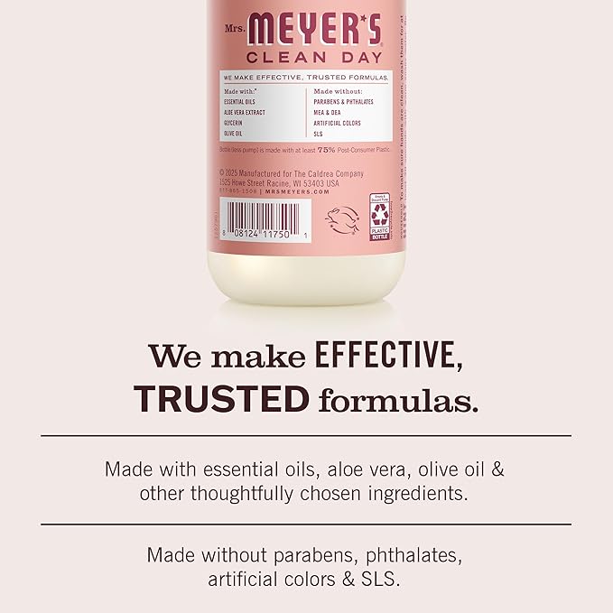 MRS. MEYER'S CLEAN DAY Liquid Hand Soap Rose (12.5 Fl Oz (Pack of 3))
