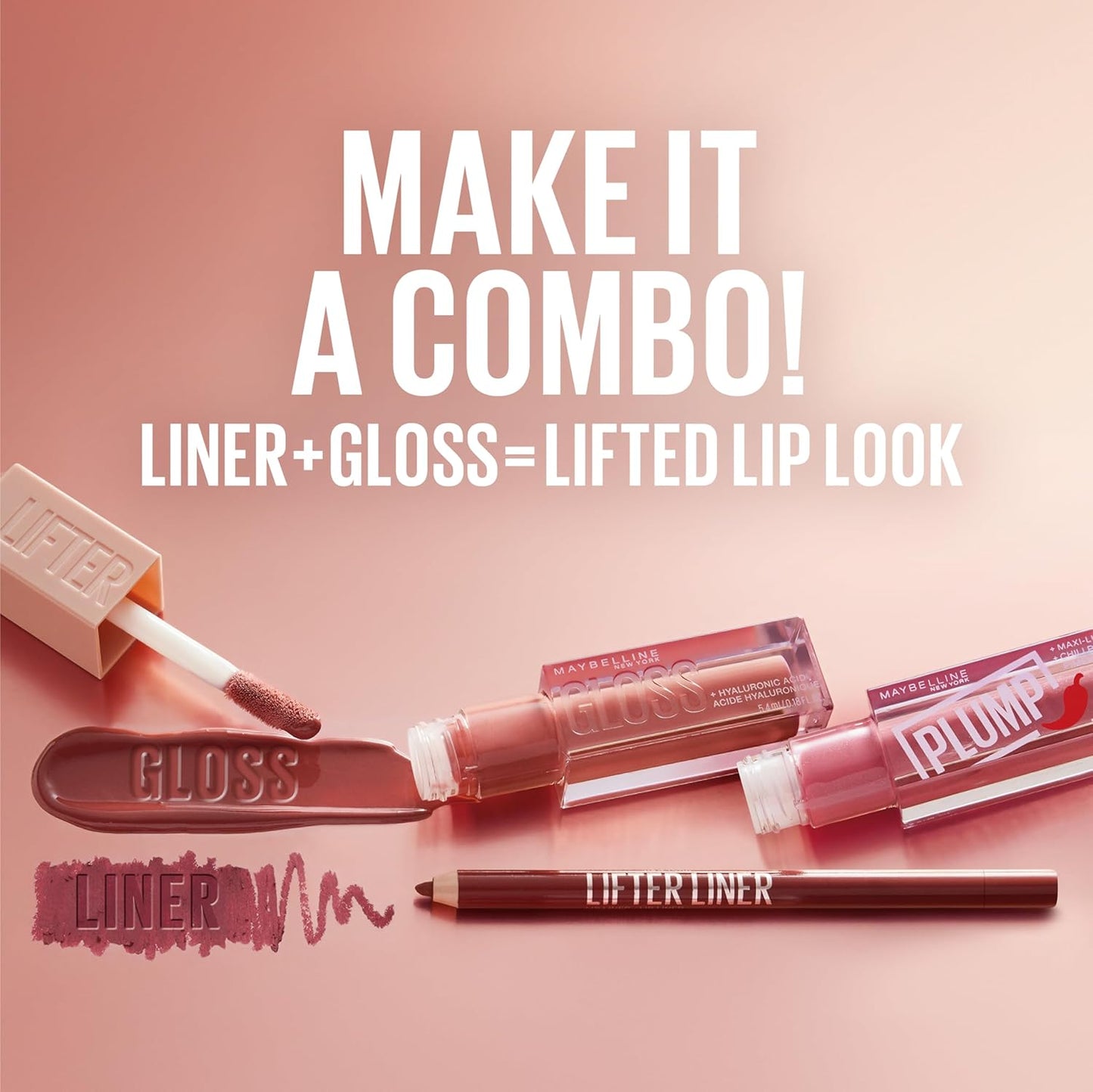 Maybelline New York Lifter Gloss Hydrating Lip Gloss with Hyaluronic Acid, Bubblegum, Sheer Bright Pink, 1 Count