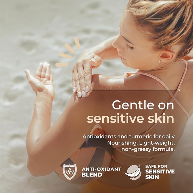 Tinted Mineral Sunscreen SPF 45 – Reef Safe Zinc Oxide Face Sunscreen with Natural Tint, Water Resistant, Travel Size 2.5 oz