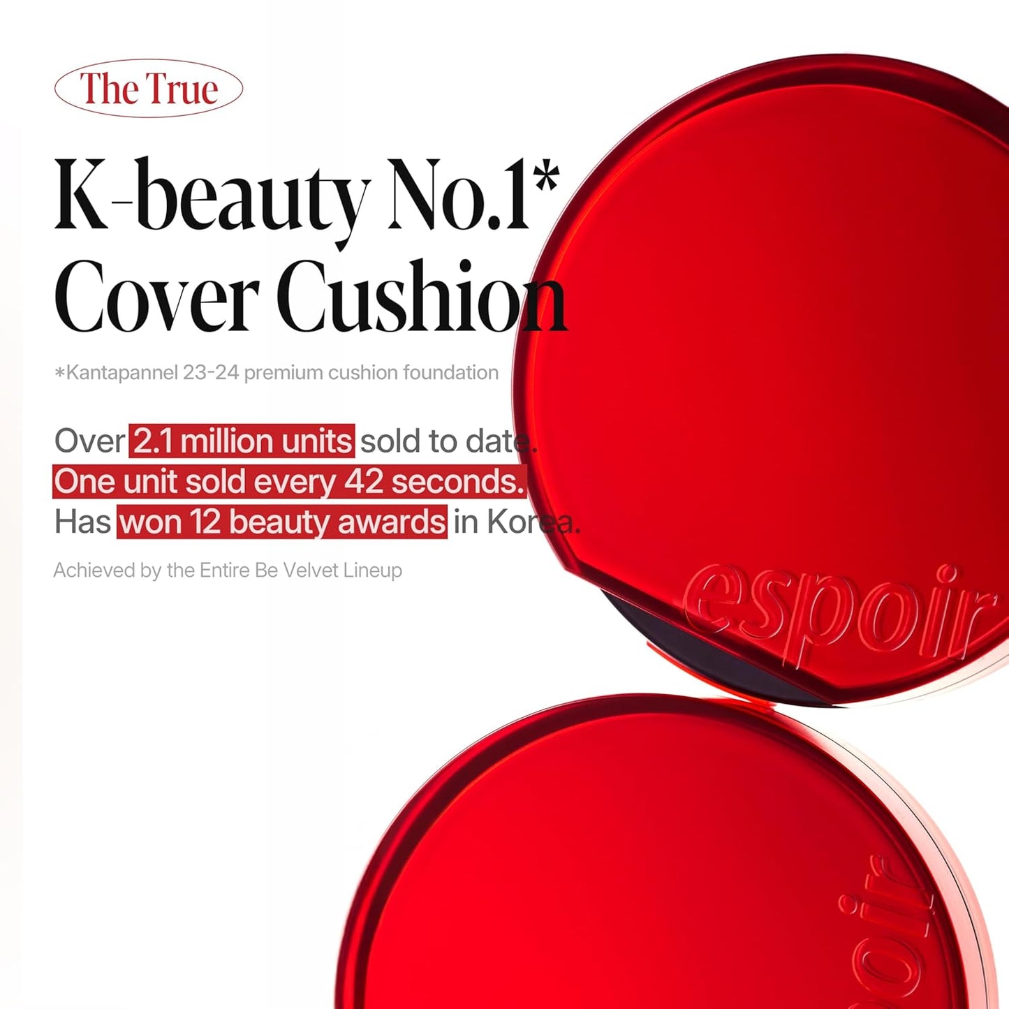espoir [NEW] Be Velvet Cushion Foundation | Quick and Easy Coverage with Long-lasting Color by Zero Oxidation (#27 Oat, 0.46 Ounce (Pack of 1))