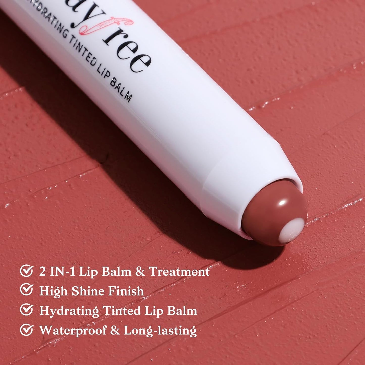 Tinted Lip Balm Plumper, Glossy, Pump Lips, Lightweight, Moisturize & Tint with Jojoba Seed Oil, Vegan Lipbalm Lip Care, Tea Camellia