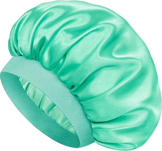 Satin Silk Bonnet for Sleeping, Double Layer Silk Sleep Cap for Men & Women, Soft Satin Lined Bonnet for Curly Hair