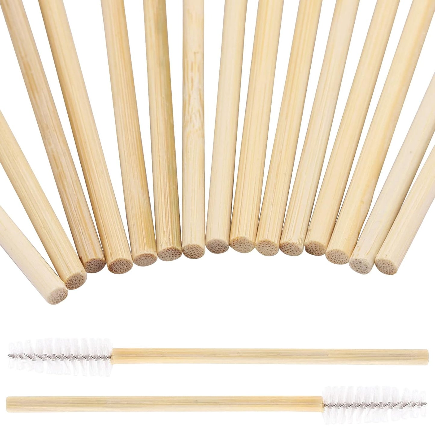 Tbestmax 150 Disposable Mascara Wands Eyelash Brush Spoolies for Eye Lash Extension Eyebrow Bamboo Stick White