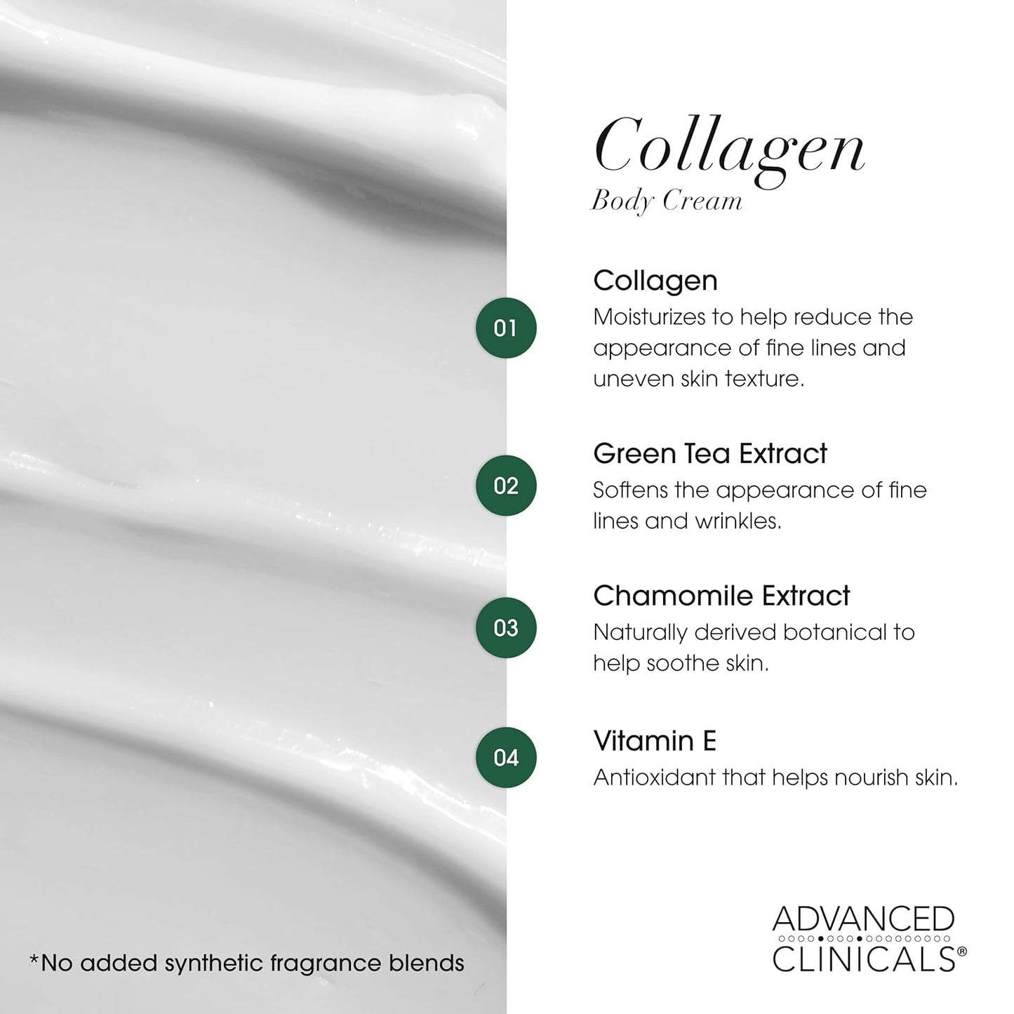 Advanced Clinicals Collagen Cream W/Hyaluronic Acid Face Moisturizer + Collagen Body Cream 2pc Skincare Set For Women & Men To Reduce Appearance Of Wrinkles, Fine Lines, & Uneven Skin Tone, 2pc Set