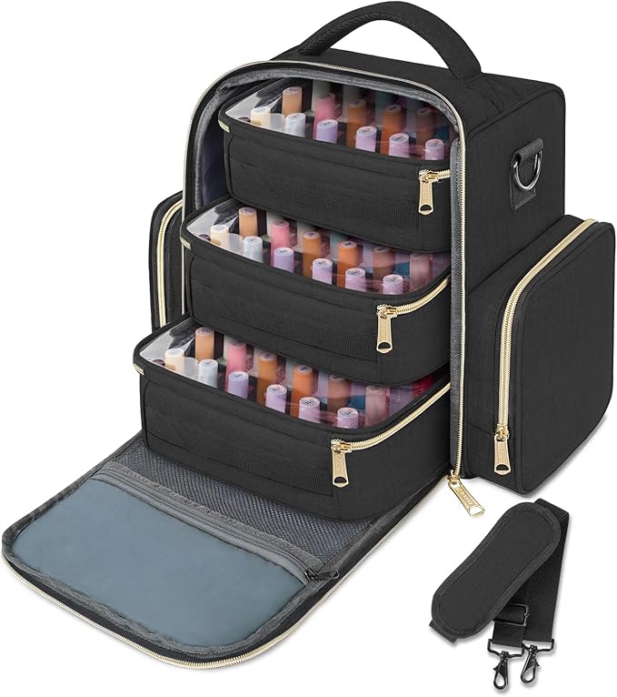 YOREPEK Nail Polish Organizer Holds Up to 72 Bottles (15ml-0.5 fl.oz) Nail Polish Carrying Case with 3 Removable Pouches and 4 Zippered Pockets for Manicure Tools, Supplies, Nail Lamp, Gifts for Women