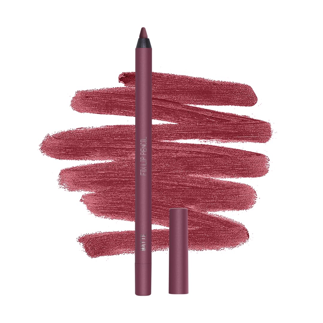 about-face Matte Fix Lip Pencil Lockdown – Long-Wear, Creamy Matte Lip Liner with Hyaluronic Acid & Vitamins C & E – Vegan, Cruelty-Free, Clean Beauty – 0.042 oz (Brick)
