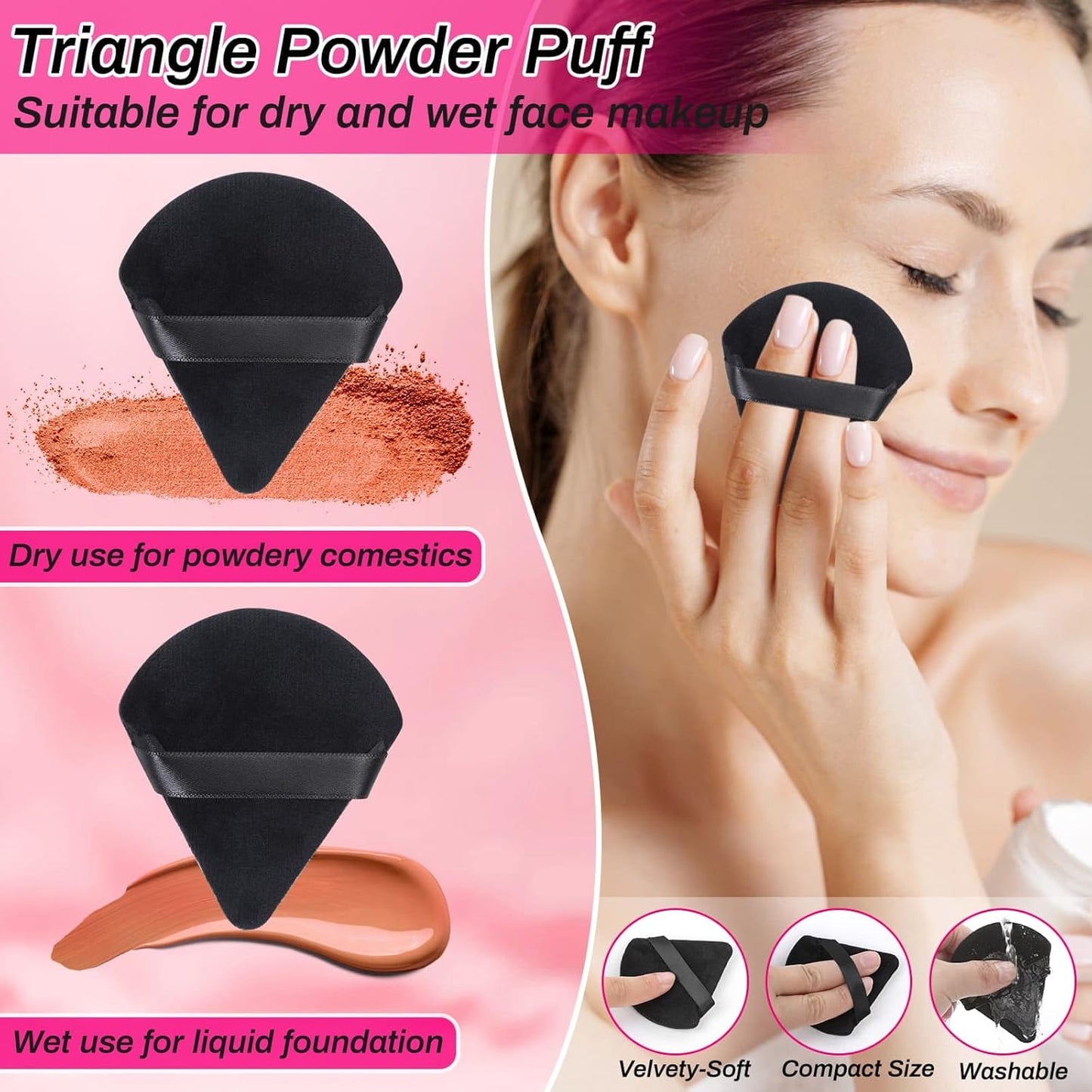 Disposable Makeup Accessories with Makeup Applicators Triangle Makeup Puffs, Mascara wands, Disposable Lip Applicators, liner Brushes Makeup Tools for Makeup Artist Supplies