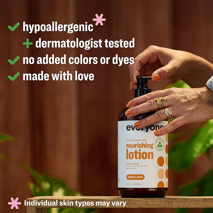 Everyone 2-in-1 Lotion for Hands/Body, 32 ounce (Pack of 1) Citrus and Mint made with Essential Oils for Men and Women