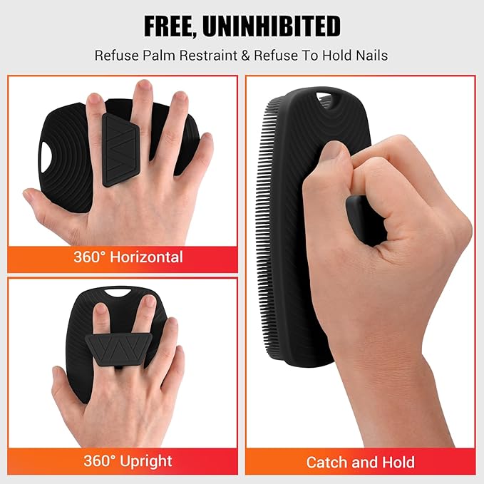 Silicone Body Scrubber - Zinc Infused-Highly Elastic Bristles Exfoliating Body Scrubber for Shower Body,Cellulite Reduction,Blood Circulation- Black