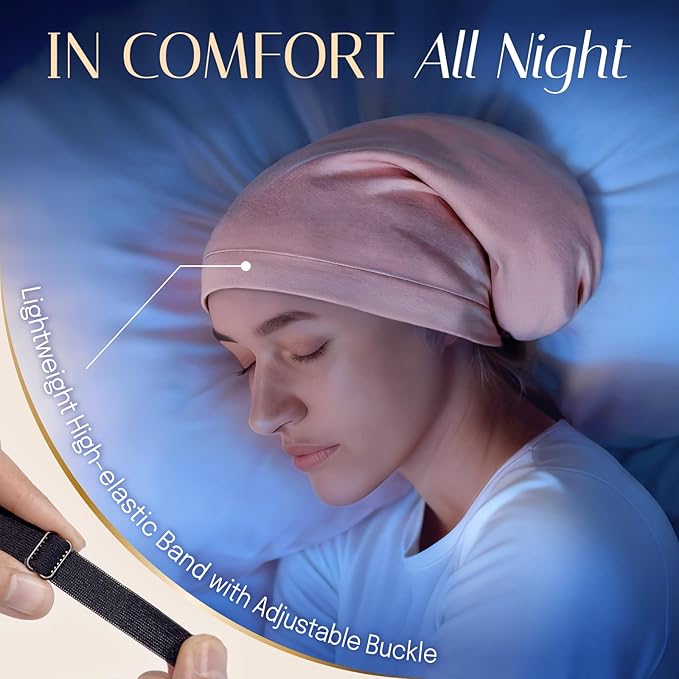 OLESILK Silk Bonnet for Long Hair: 100% Mulberry Silk for Sleeping Women&Men, Extra Large Loc Cap for Braids, Adjustable