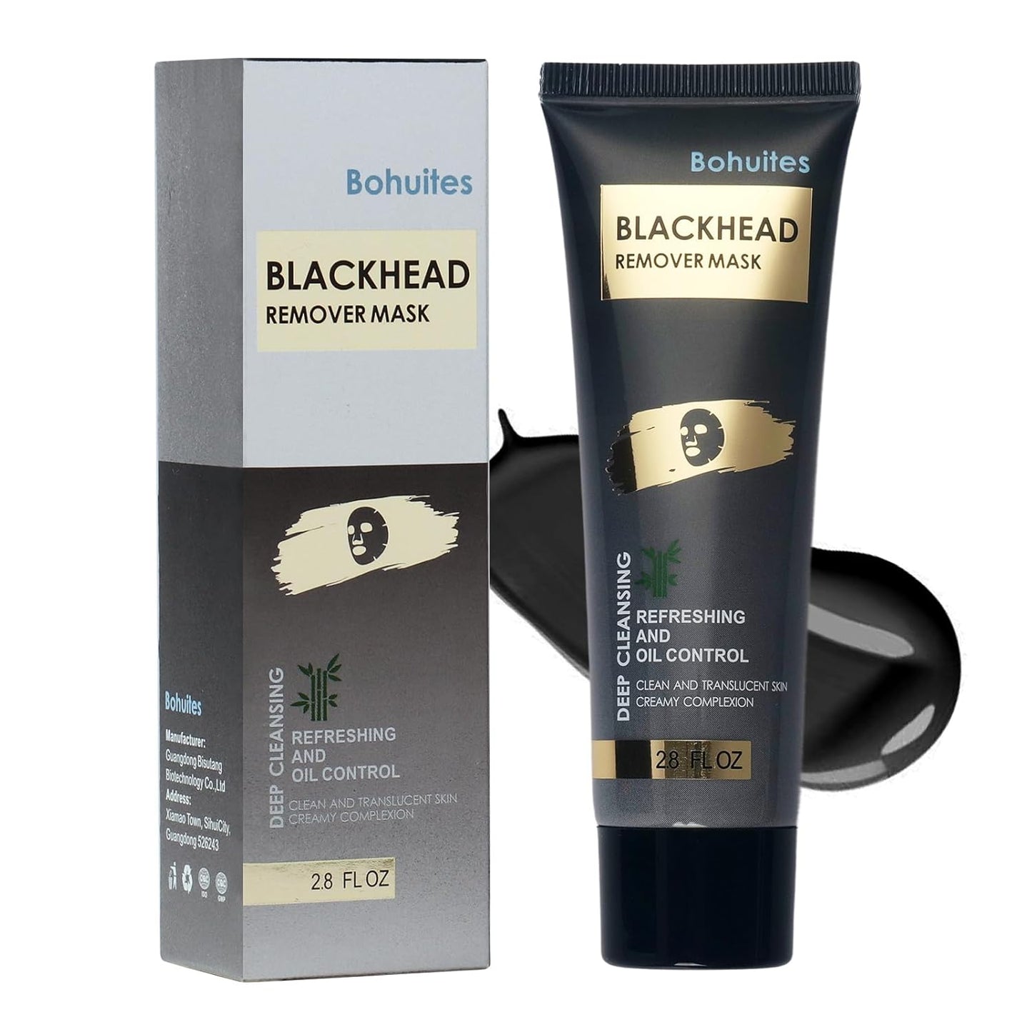 Bamboo Charcoal Blackhead Remover Mask – Peel Off Face Mask for Deep Pore Cleansing |Reduce Blackheads & Excess Oil,Refines Pores for All Skin Types(2.8 Ounce (Pack of 1), Aloe Vera)