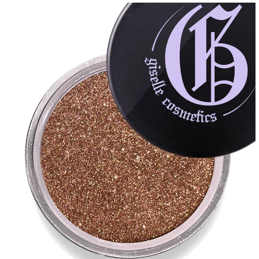 Gypsy Amber Loose Mineral Eye Shadow - Organic, Talc-Free Makeup Palette with Glitter, Shimmer, and Sparkle in Tan, Brown, Nude, and Gold - Perfect for Eye Shadow Looks