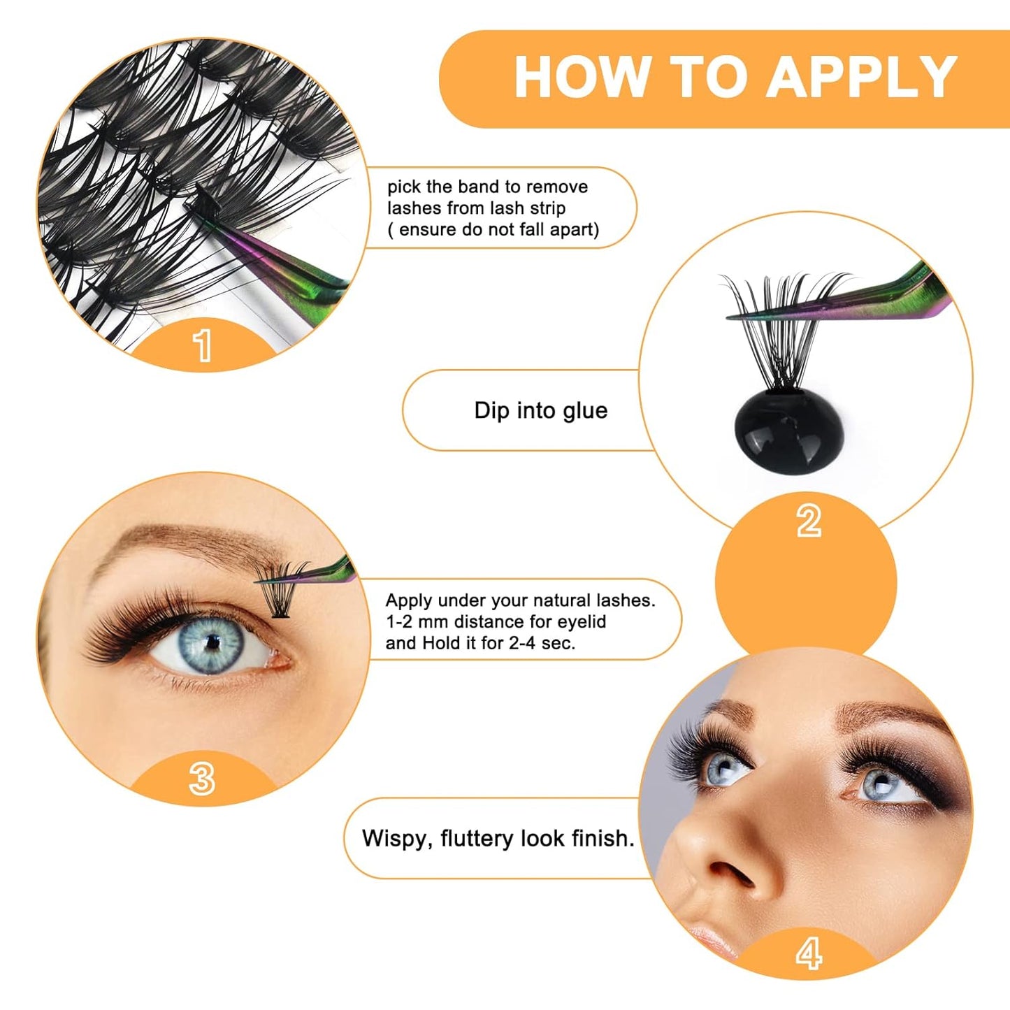 B&Qaugen Lash Clusters 50D-D-18 Individual Lashes 280 Clusters False Eyelash Extensions at Home (50D-D, 18MM)
