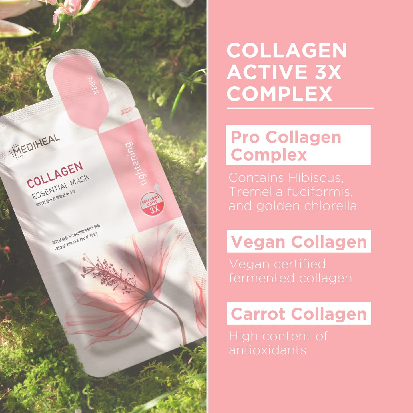 Mediheal Official Best Korean Sheet Mask - Collagen Essential Face Mask 4 Sheets Lifting and Firming For All Skin Types Value Sets