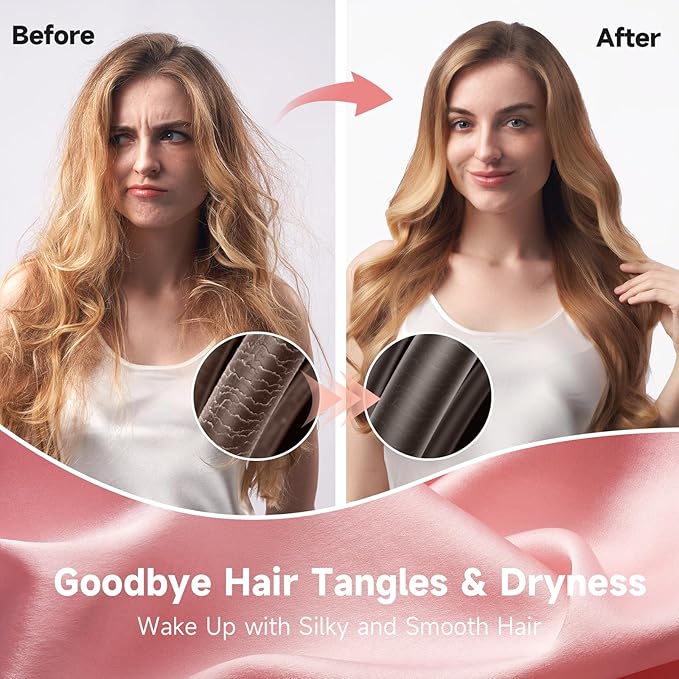 Umisleep Double-Sided 100% 22 Momme Mulberry Silk Bonnet for Sleeping Women, Large Silk Hair Wrap for Long Curly Hair, Non-Slip Sleep Cap with Adjustable Band, Blush