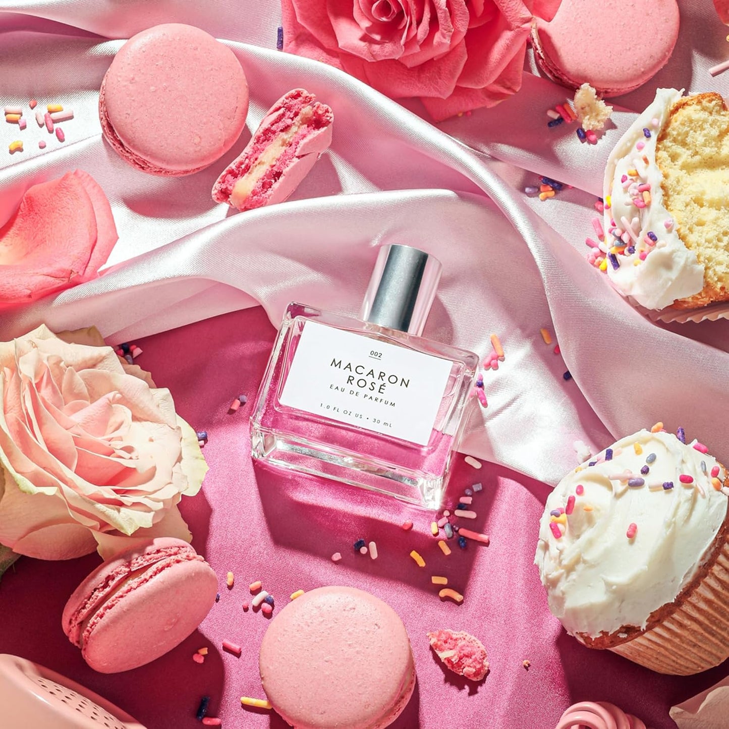 Le Monde Gourmand Macaron Rosé Eau de Parfum - 1 fl oz (30 ml) - Rose, Floral, Sugar Perfume Notes