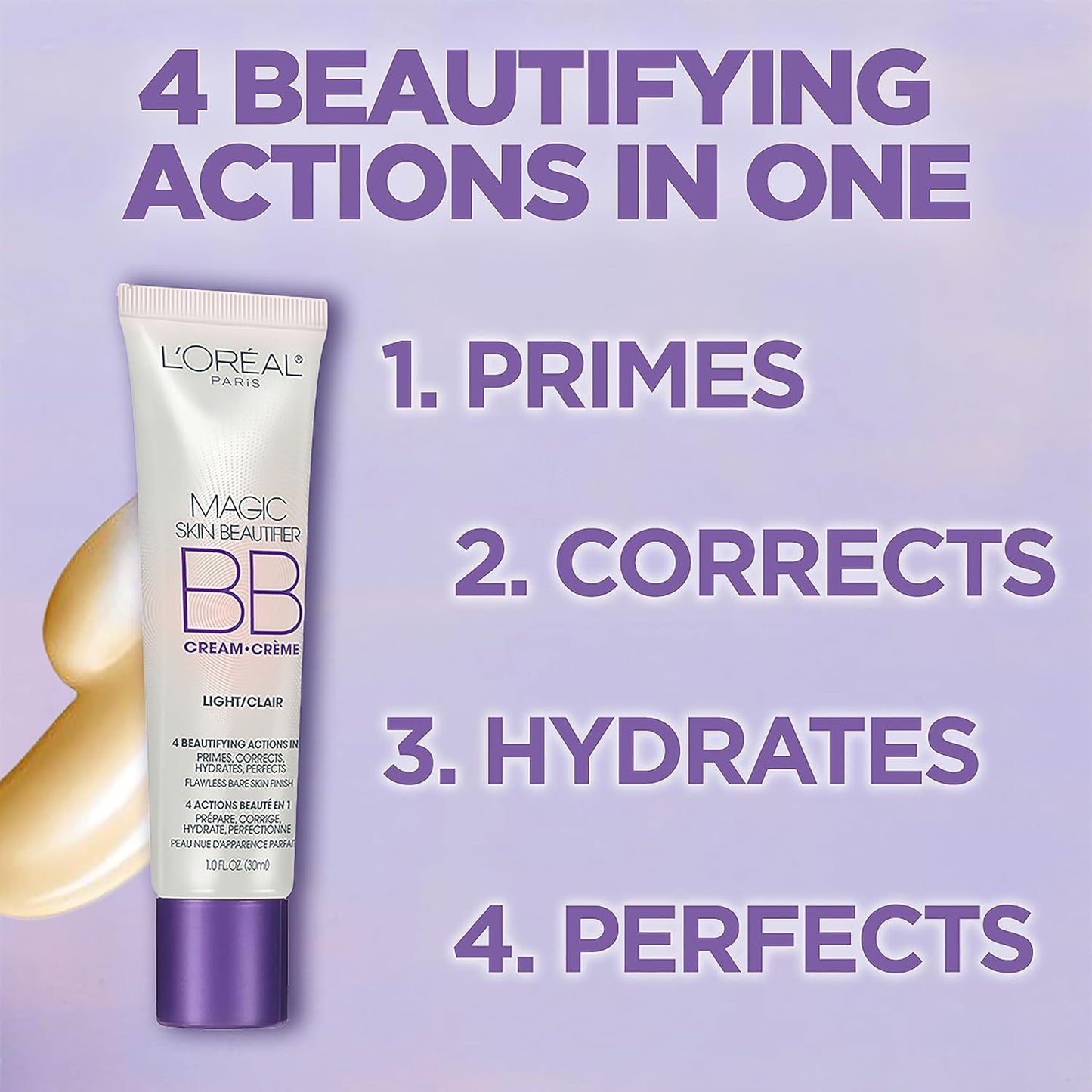 L'Oréal Paris Makeup Magic Skin Beautifier BB Cream Tinted Moisturizer, Light, 1 fl oz, 2 Count